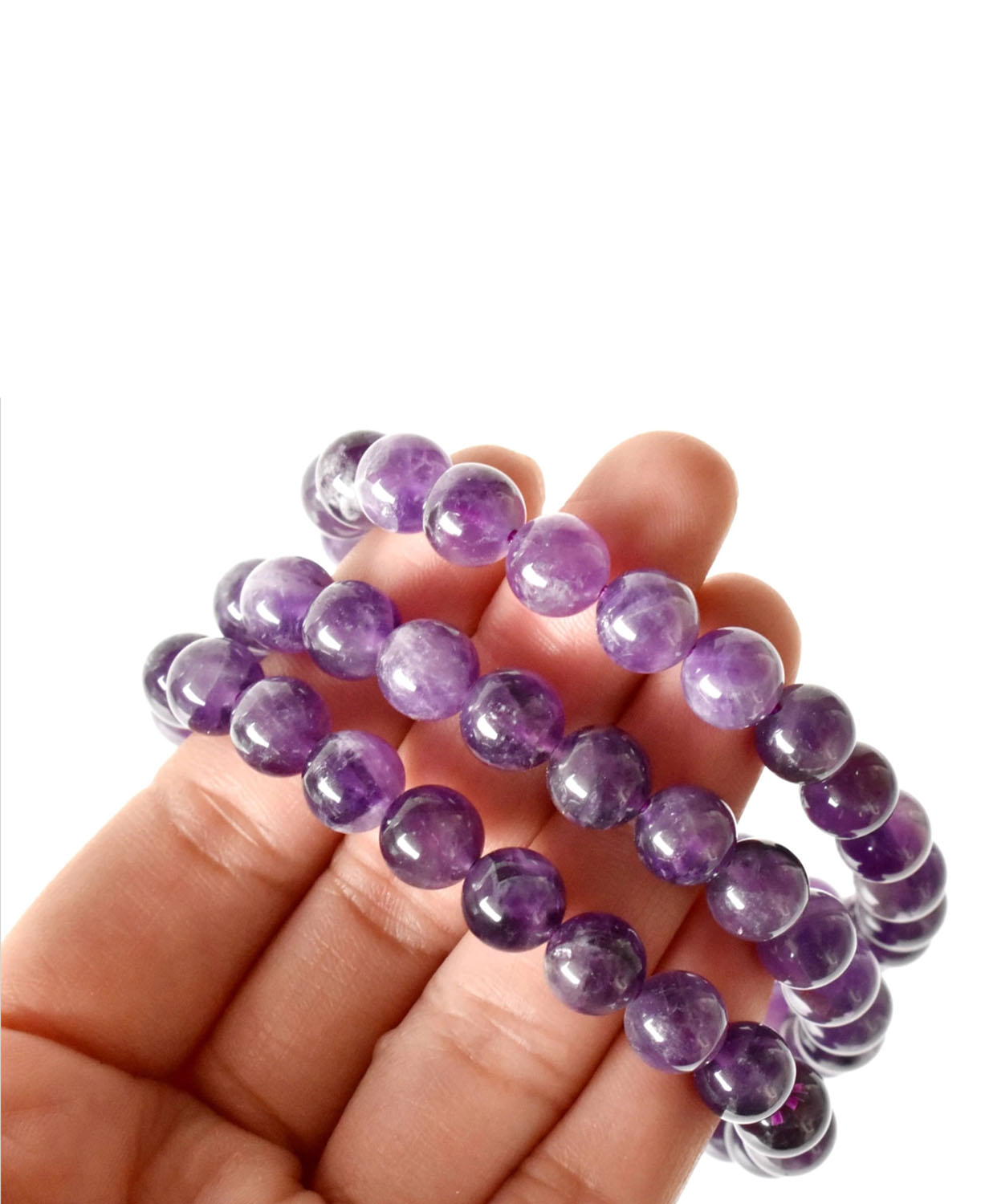 Amethyst Gemstone Bracelet - Amethyst Gemstone Bracelet | 8mm Beads | Boho Crystal Jewelry 2