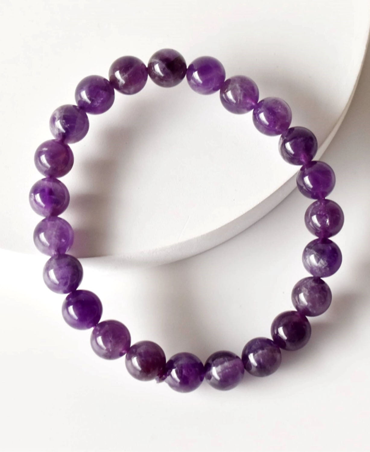 Amethyst Gemstone Bracelet - Amethyst Gemstone Bracelet | 8mm Beads | Boho Crystal Jewelry
