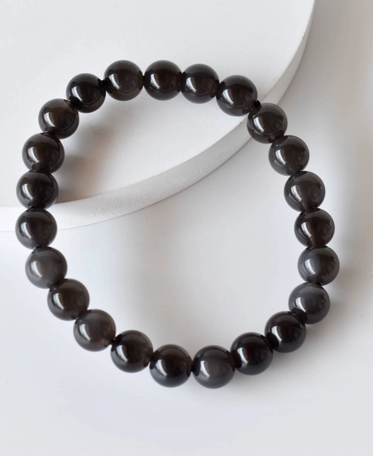 Black Obsidian Gemstone Bracelet - Black Obsidian Bead Bracelet | 8mm Beads | Boho Crystal Jewelry 1