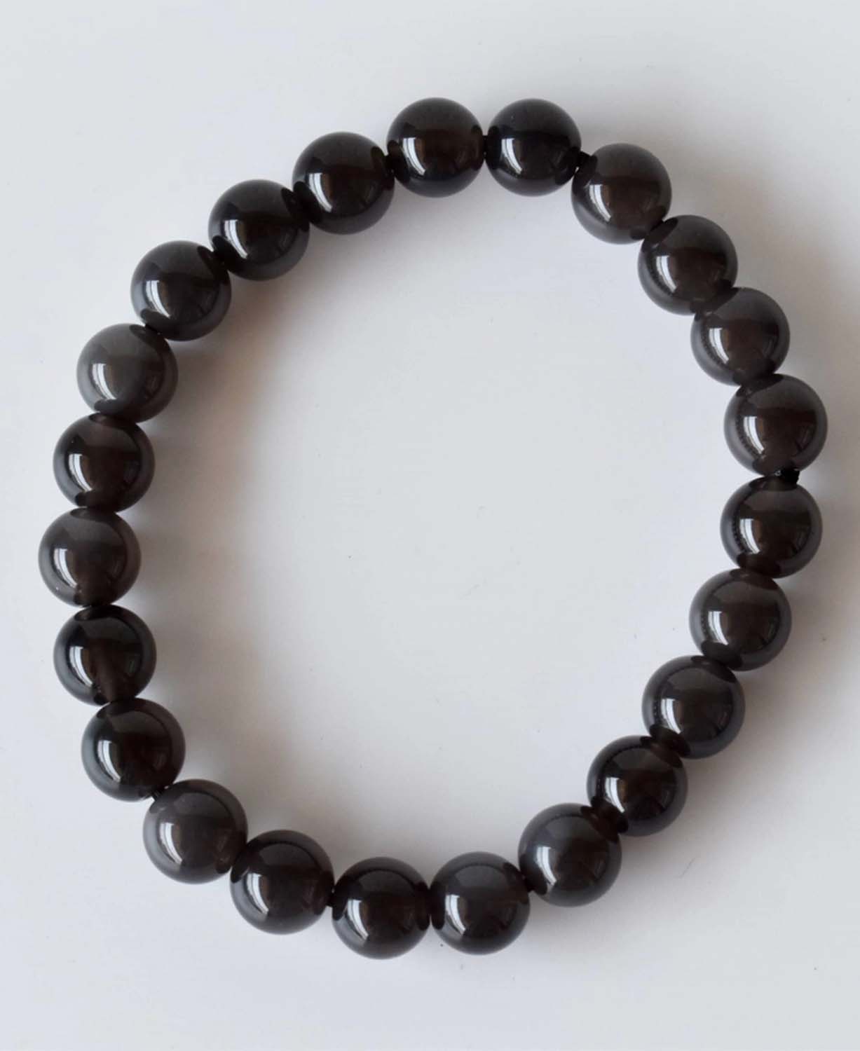 Black Obsidian Gemstone Bracelet - Black Obsidian Bead Bracelet | 8mm Beads | Boho Crystal Jewelry 2