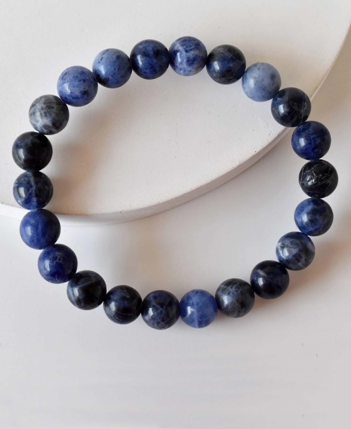Blue Sodalite Gemstone Bracelet - Sodalite Bracelet | 8mm Blue Bead Malas | Boho Crystal Jewelry