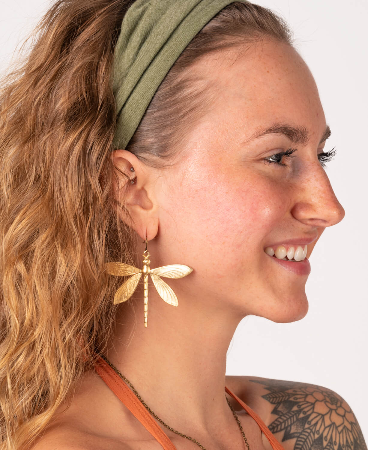 Brass Dragonfly Earrings