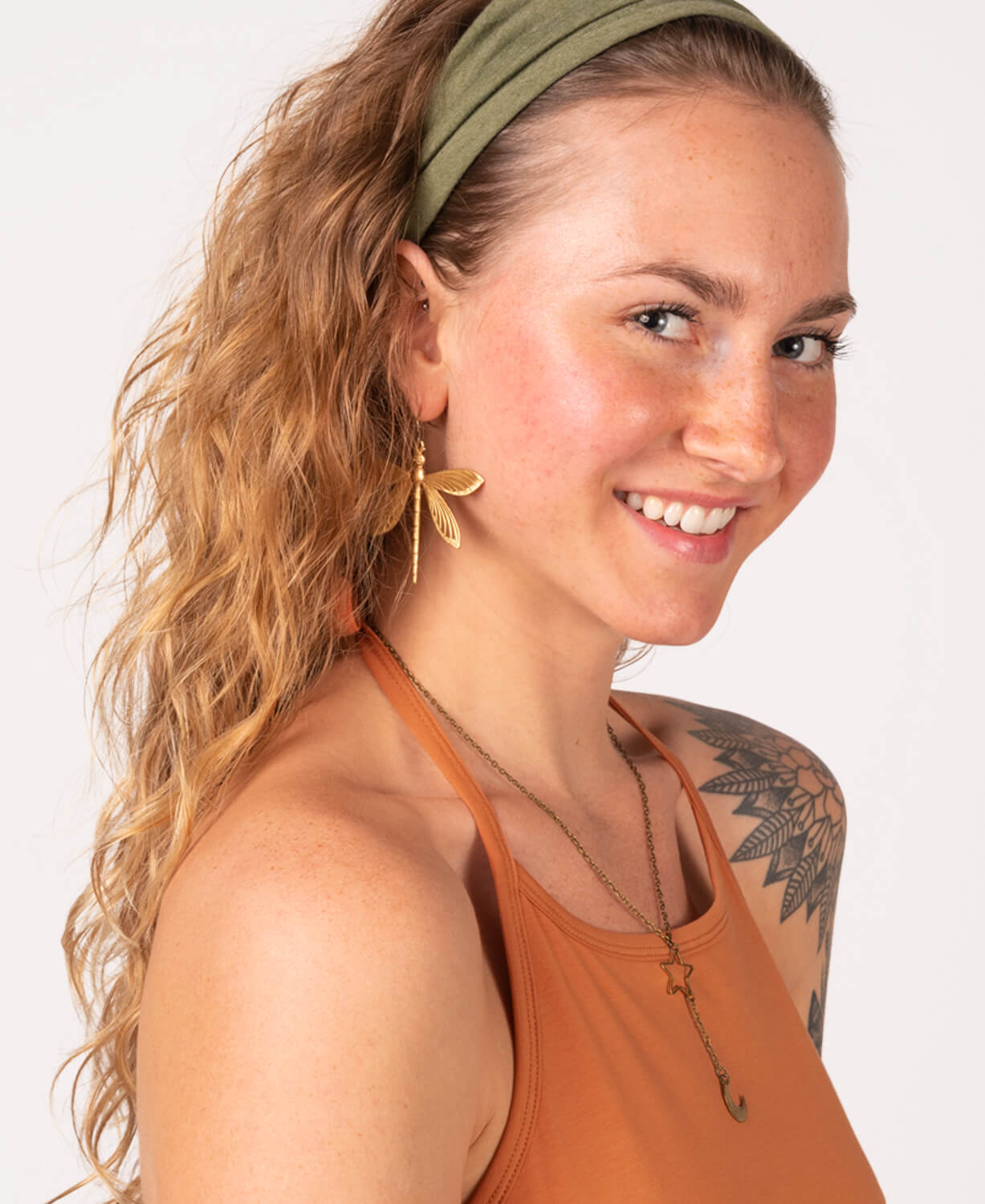 Brass Dragonfly Earrings