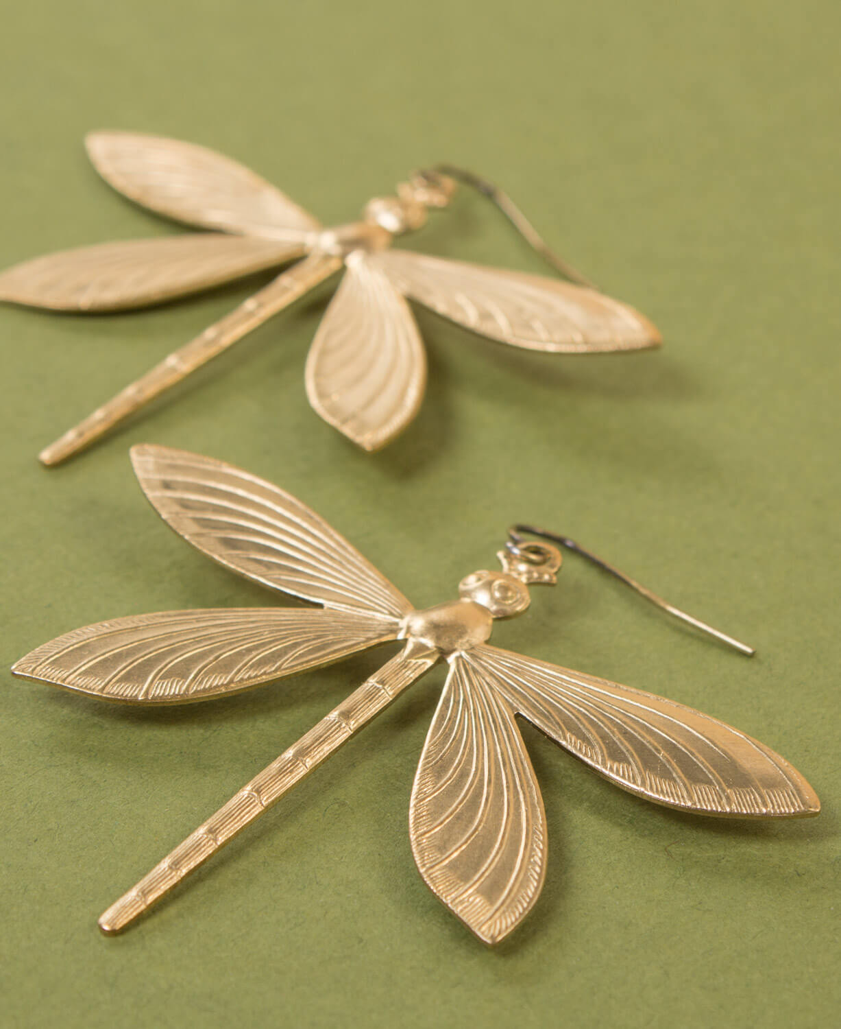 Brass Dragonfly Earrings