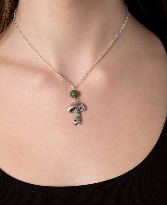 Mushroom Aventurine Necklace - Mushroom Necklace | Hippie Jewelry | Soul Flower