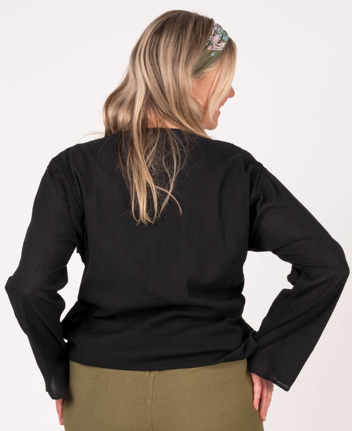 Classic Hippie Gauze Top - Black