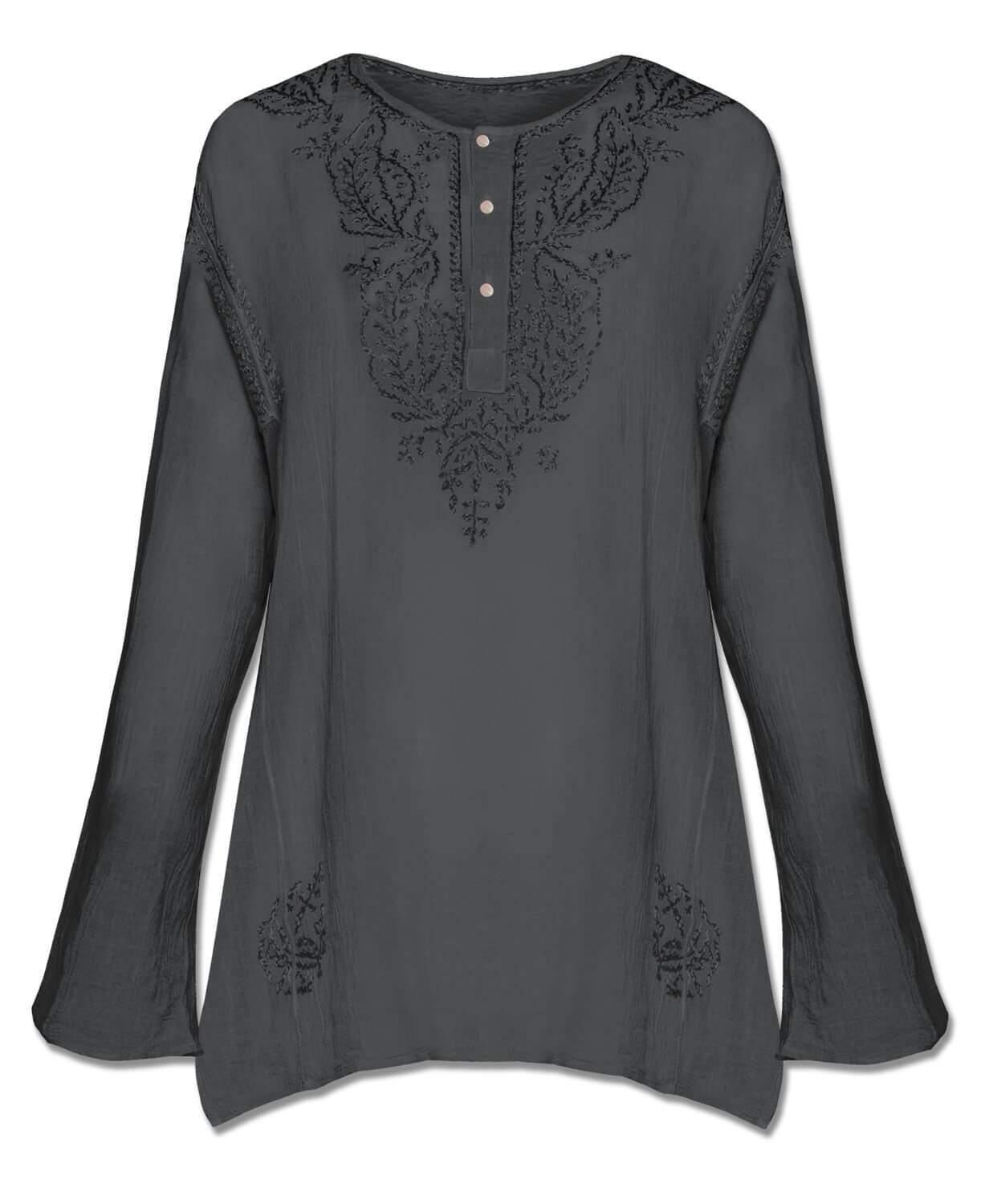 Classic Hippie Gauze Top - Black