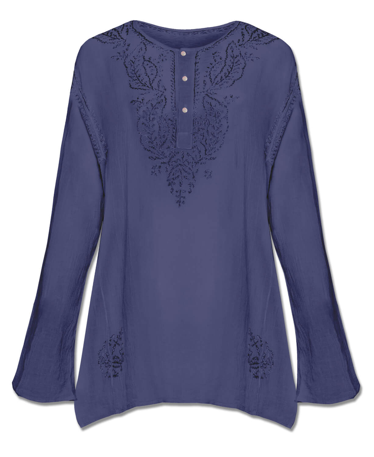 Classic Hippie Gauze Top - Navy