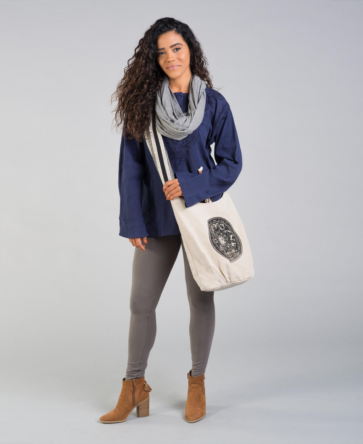 Classic Hippie Gauze Top - Navy