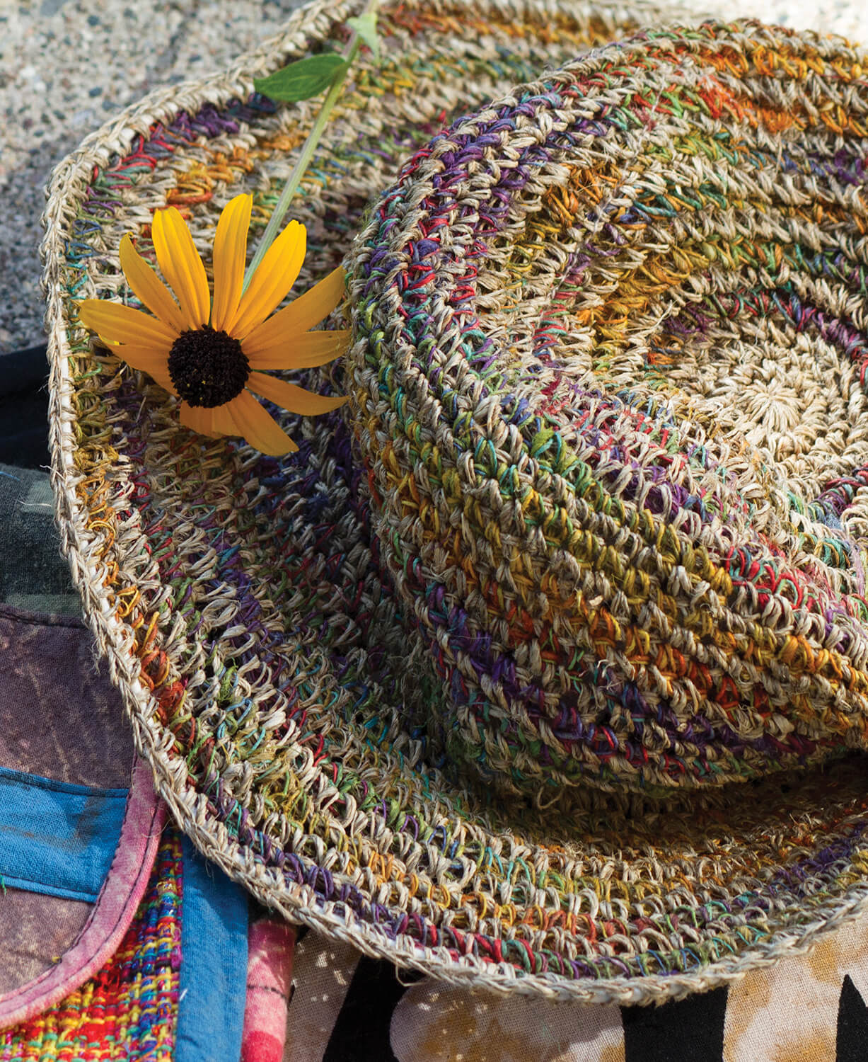Rainbow Hemp Sun Hat