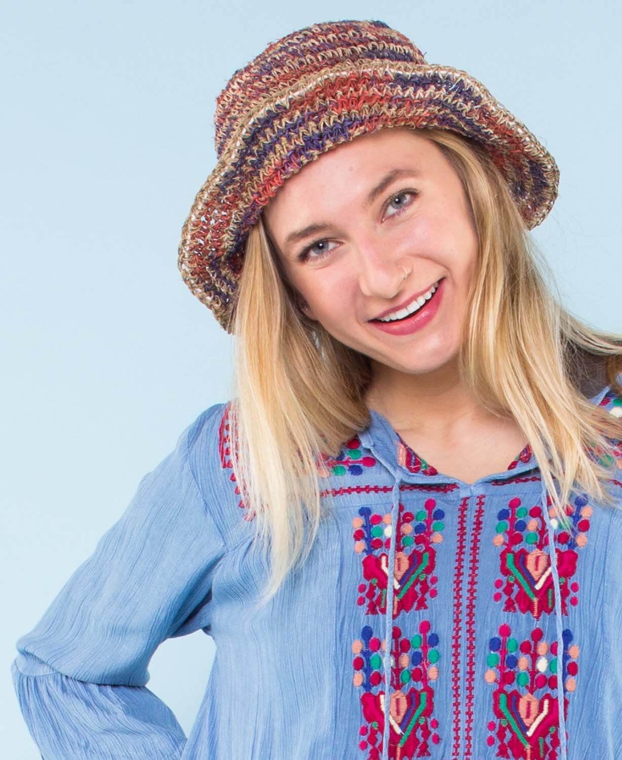 Rainbow Hemp Sun Hat