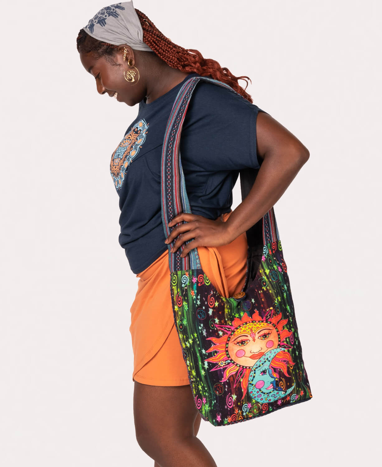 Colorful Sun and Moon Boho Bag