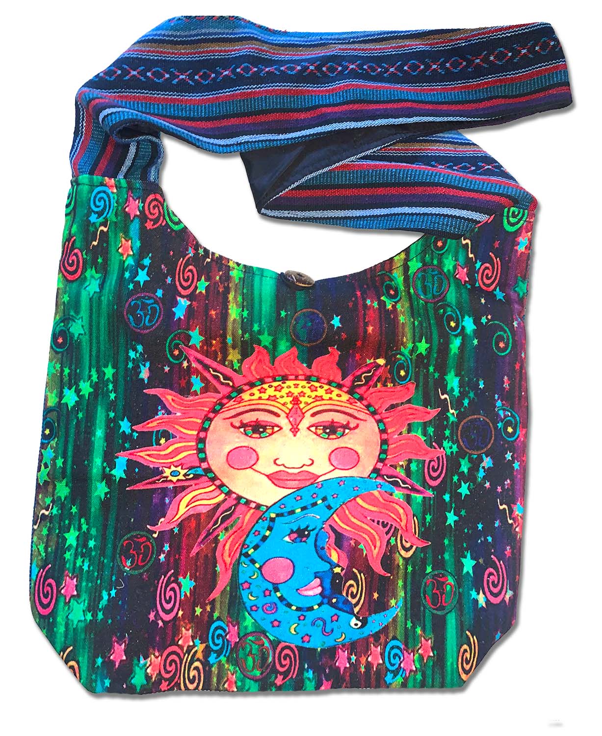 Colorful Sun and Moon Boho Bag - Sun & Moon Boho Bag | Colorful Boho Bag | Soul Flower