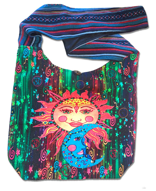 Colorful Sun and Moon Boho Bag - Sun & Moon Boho Bag | Colorful Boho Bag | Soul Flower