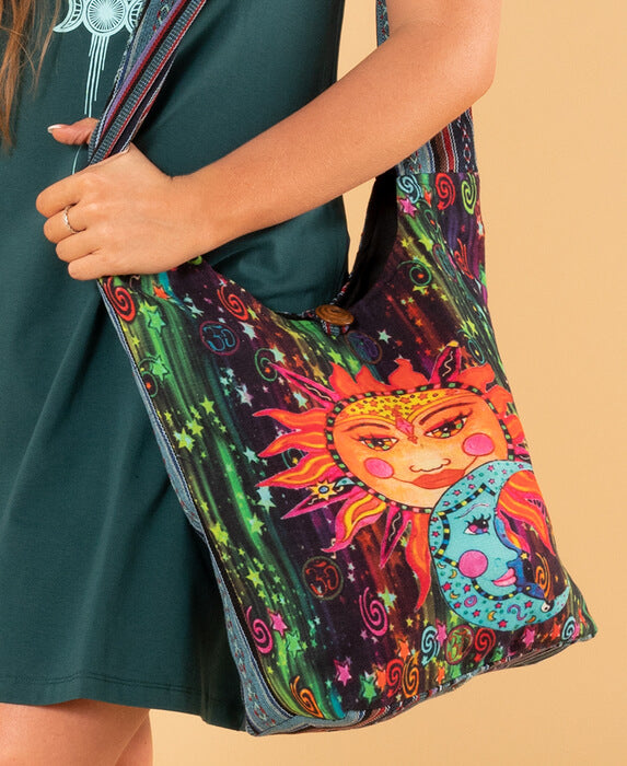 Colorful Sun and Moon Boho Bag