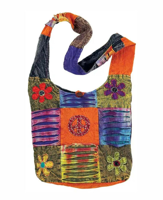 Groovy Peace Stitch Bag - Boho Bag Hippie Bags Soul Flower
