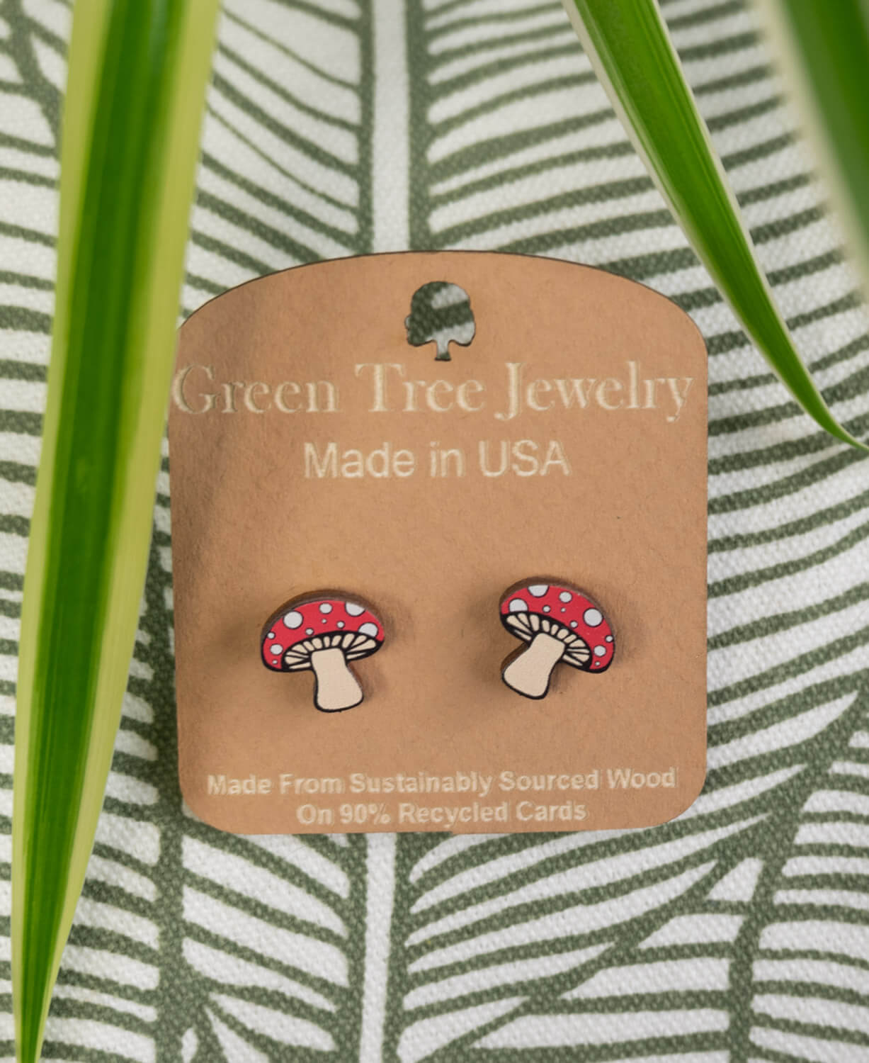 Little Red Mushroom Stud Earrings