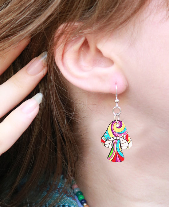Psychedelic Mushroom Earrings | Hippie Earrings | Soul Flower