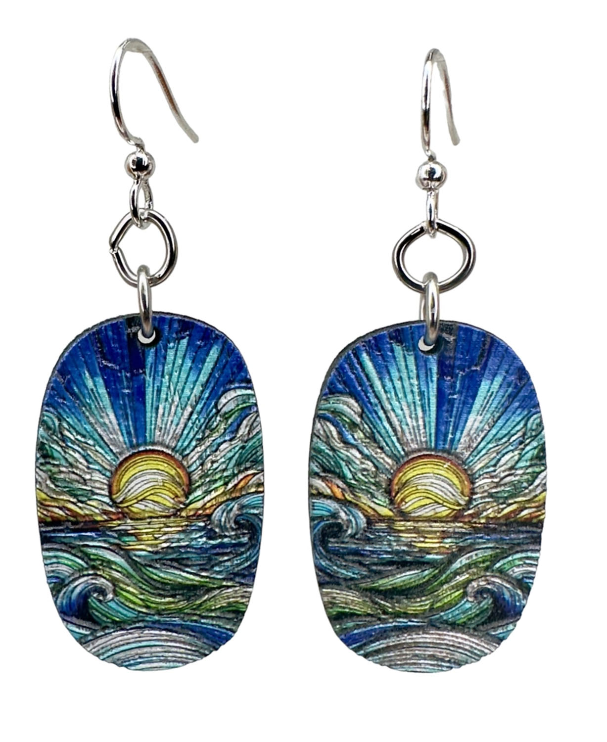 Coastal Sunrise Earrings - Boho Dangle Earrings on a white background