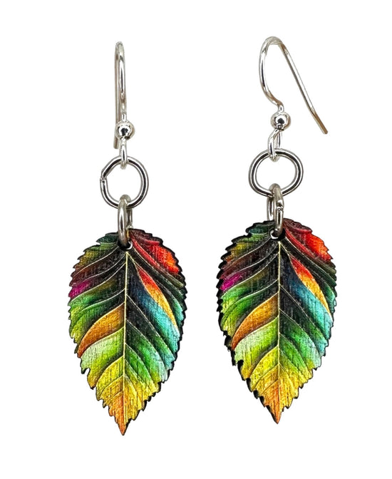 Color Me Kind Leaf Earringson white background