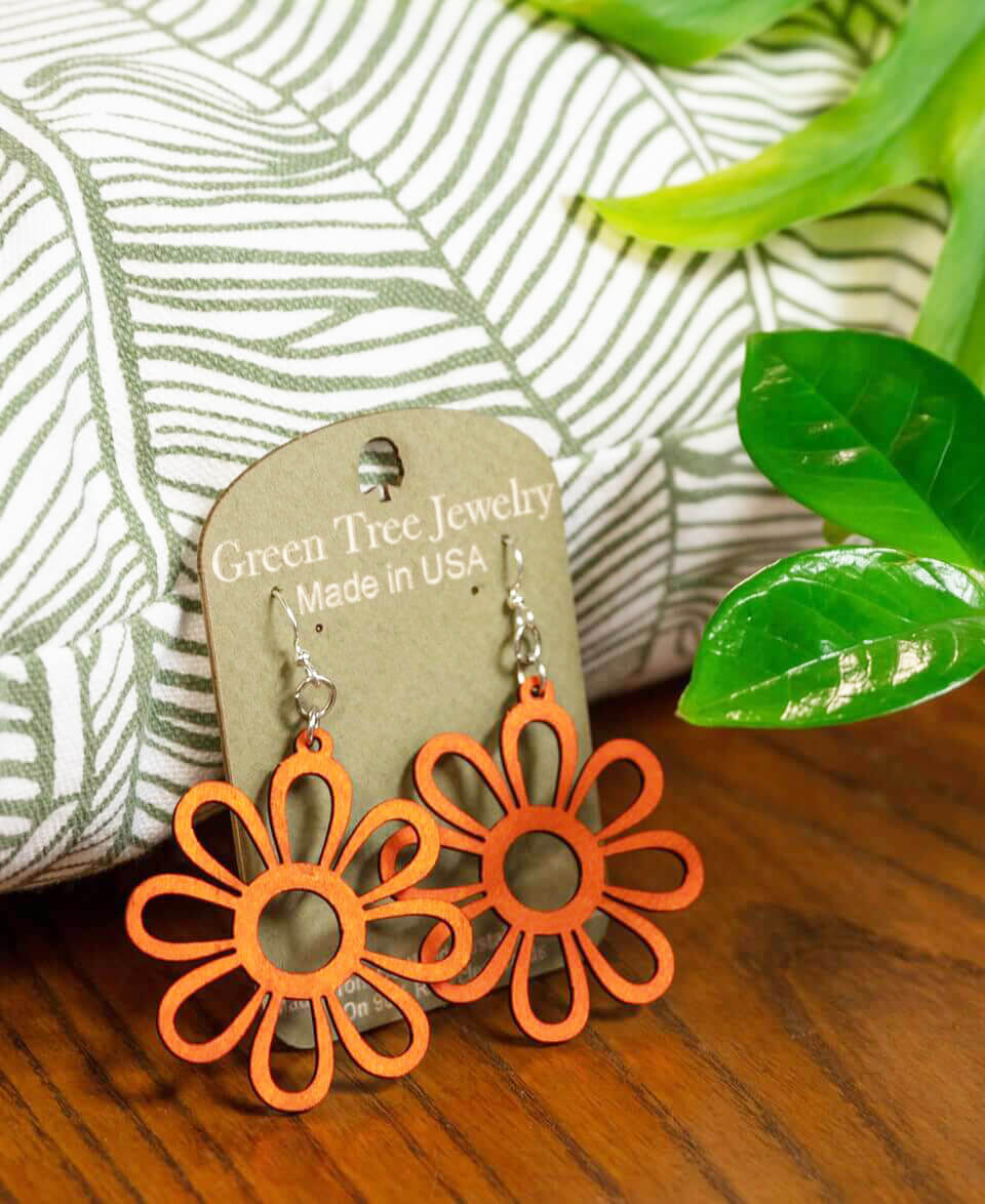 Tangerine Dream Sunflower Earrings
