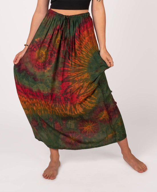 Beautiful hippie tie dye floral skirt - Womens... - Depop Beautiful hippie tie dye floral skirt - Womens... - Depop