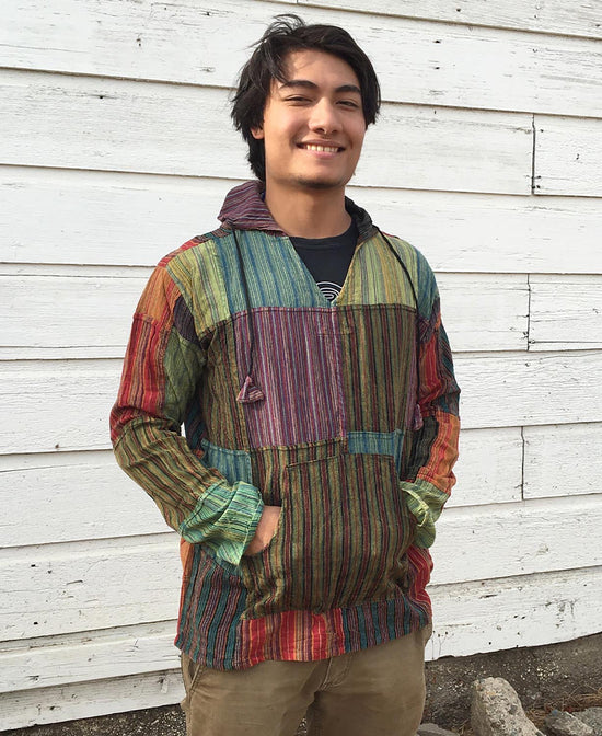 Easy Rider Patch Hoody - Lightweight Cotton Pullover | Hippie Hoodies | Soul Flower Men