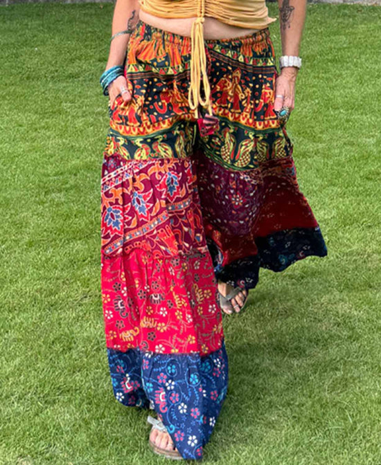Tiers Of Color Wideleg Pants - Wide Leg Pants | Hippie Flow Pants | Soul Flower
