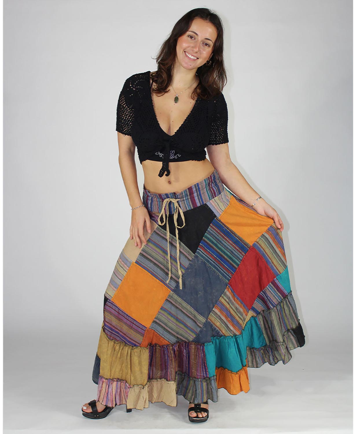 NEW! Spin & Twirl Patch Maxi Skirt