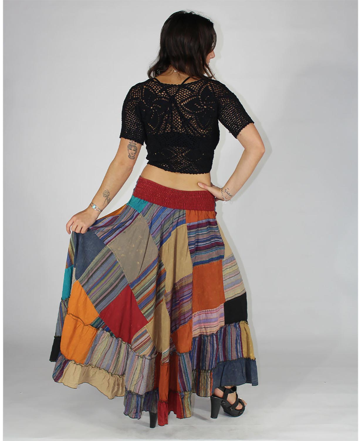NEW! Spin & Twirl Patch Maxi Skirt