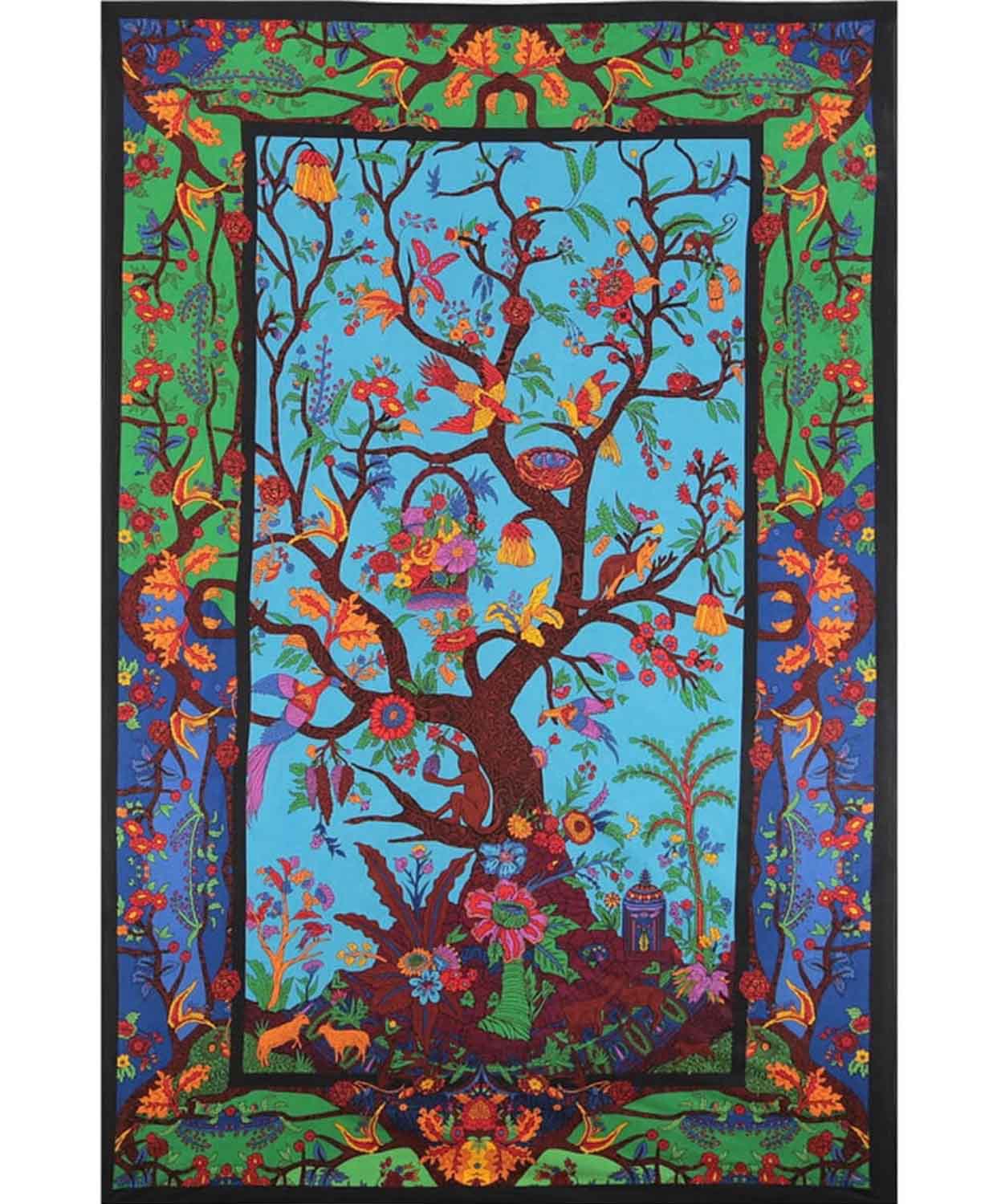 Blooming Tree Tapestry In Multicolor