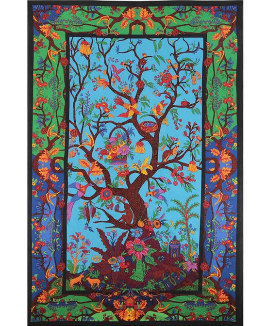 Blooming Tree Tapestry In Multicolor - Colorful Tree Tapestry | Tree of Life Hanging | Soul Flower