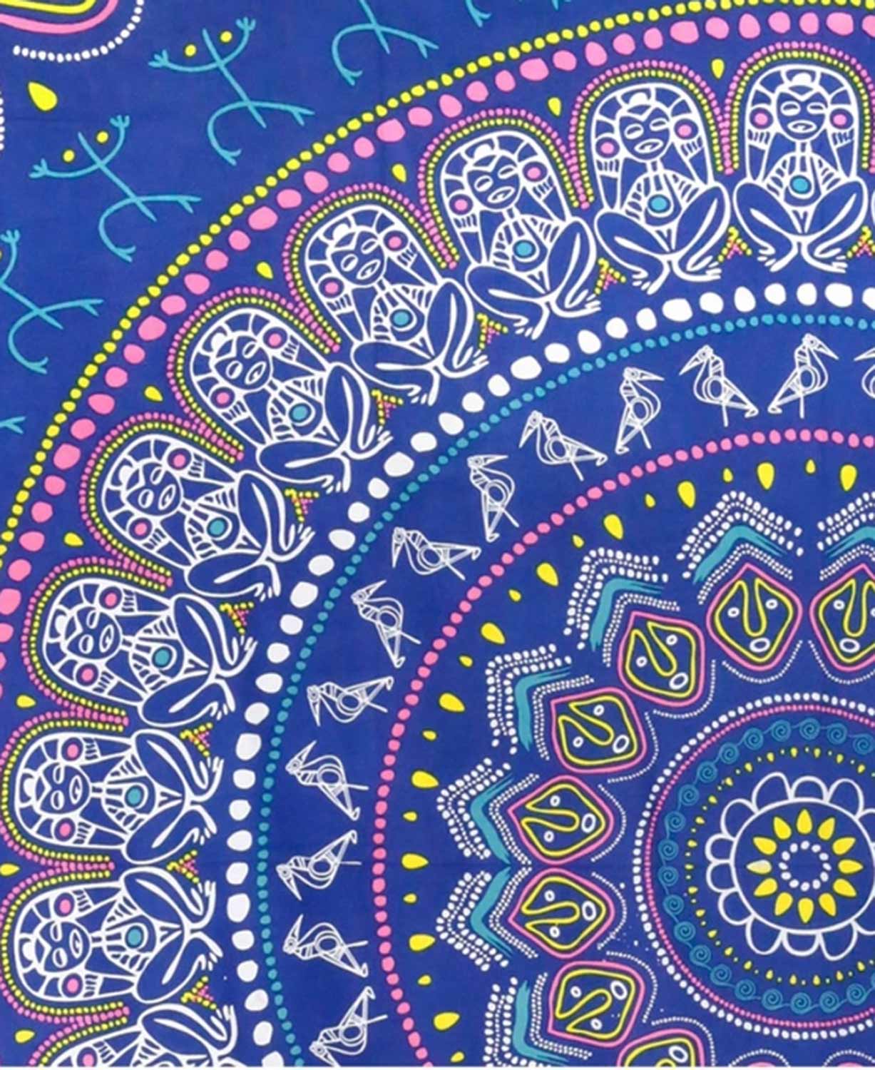 Indian Mandala Tapestry in Blues