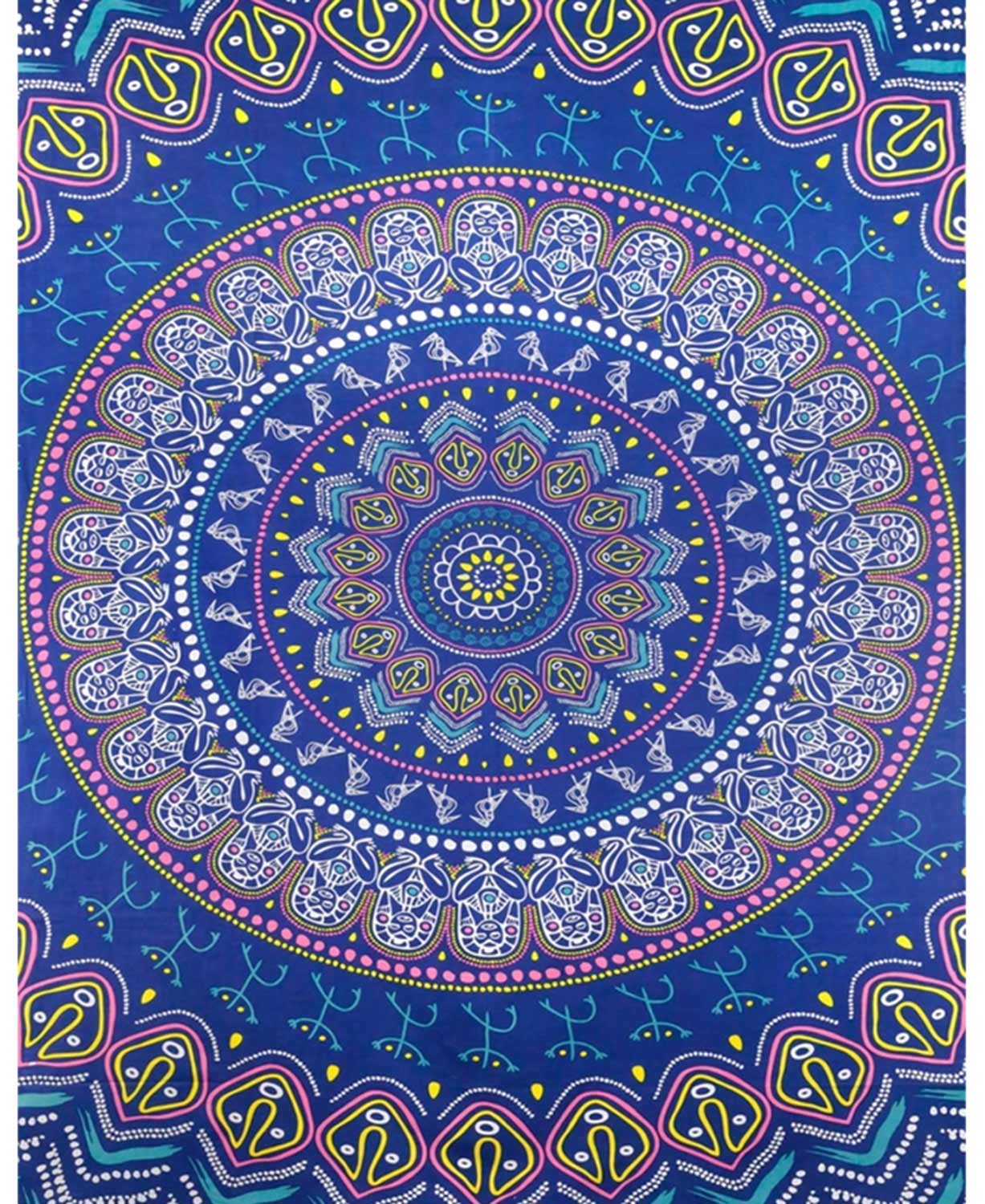 Indian Mandala Tapestry in Blues