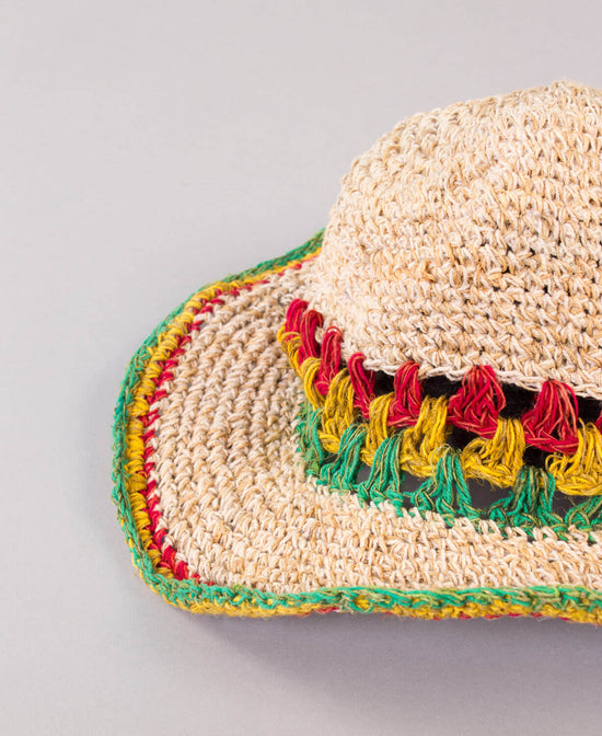 Rasta Stripe Hemp Hat - Hemp Bucket Hat | Rasta Hemp Hat | Soul Flower