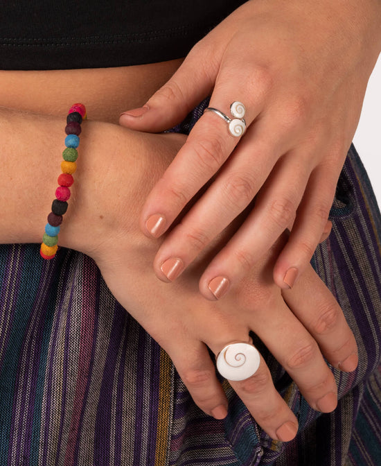 Shell Twist Sterling Silver Ring - Infinity Ring | Shell Ring | Soul Flower Jewelry