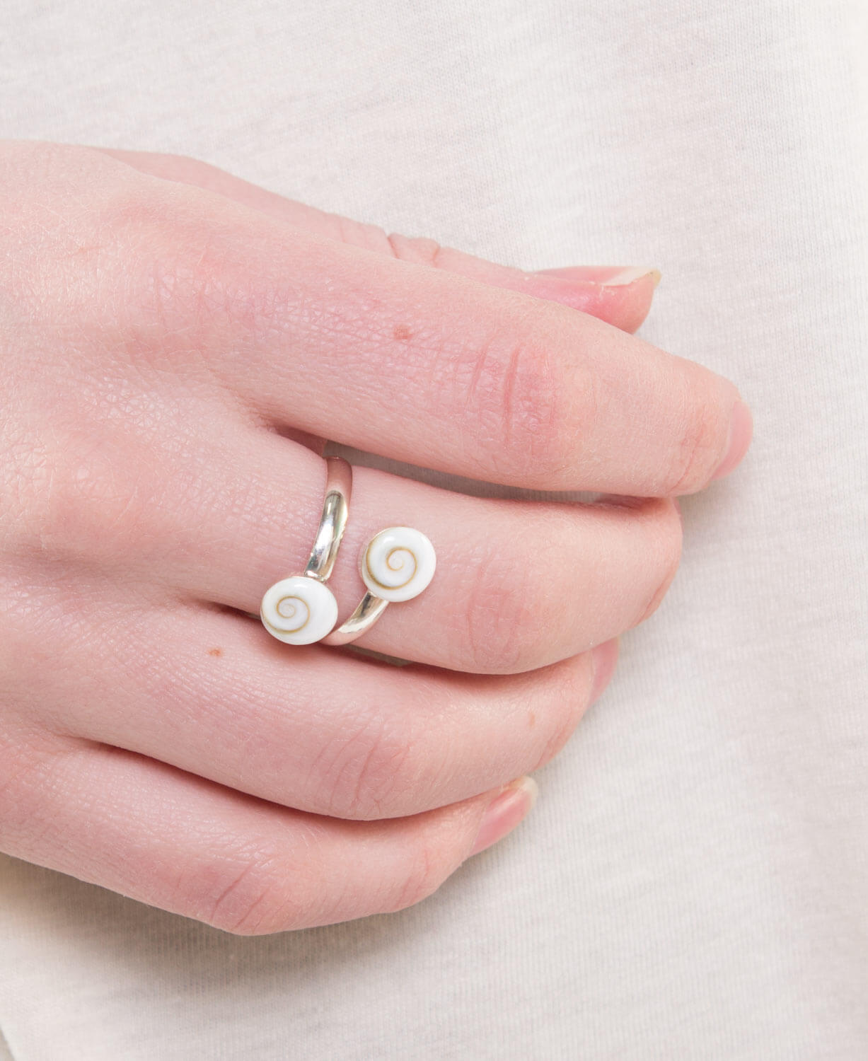 Shell Twist Sterling Silver Ring