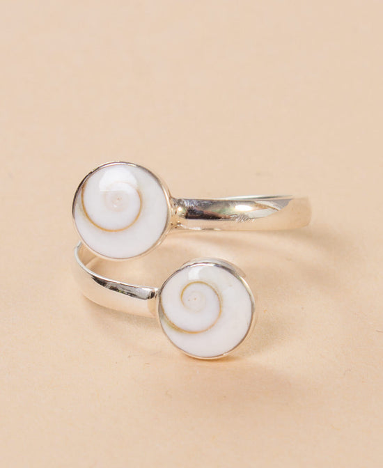 Shell Twist Sterling Silver Ring - Infinity Ring | Shell Ring | Soul Flower Jewelry