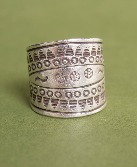 Poinsettia Hill Tribe Silver Ring - Thick Silver Ring | Hippie Jewelry | Soul Flower