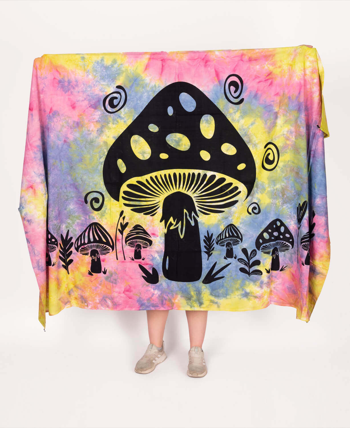 Rainbow Tie Dye Mushroom Tapestry