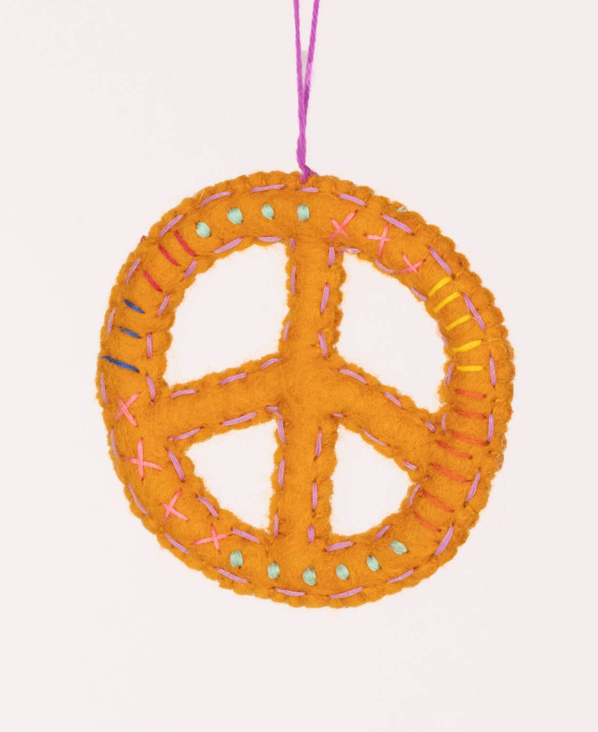 Groovy Peace Sign Felt Hanging Charm