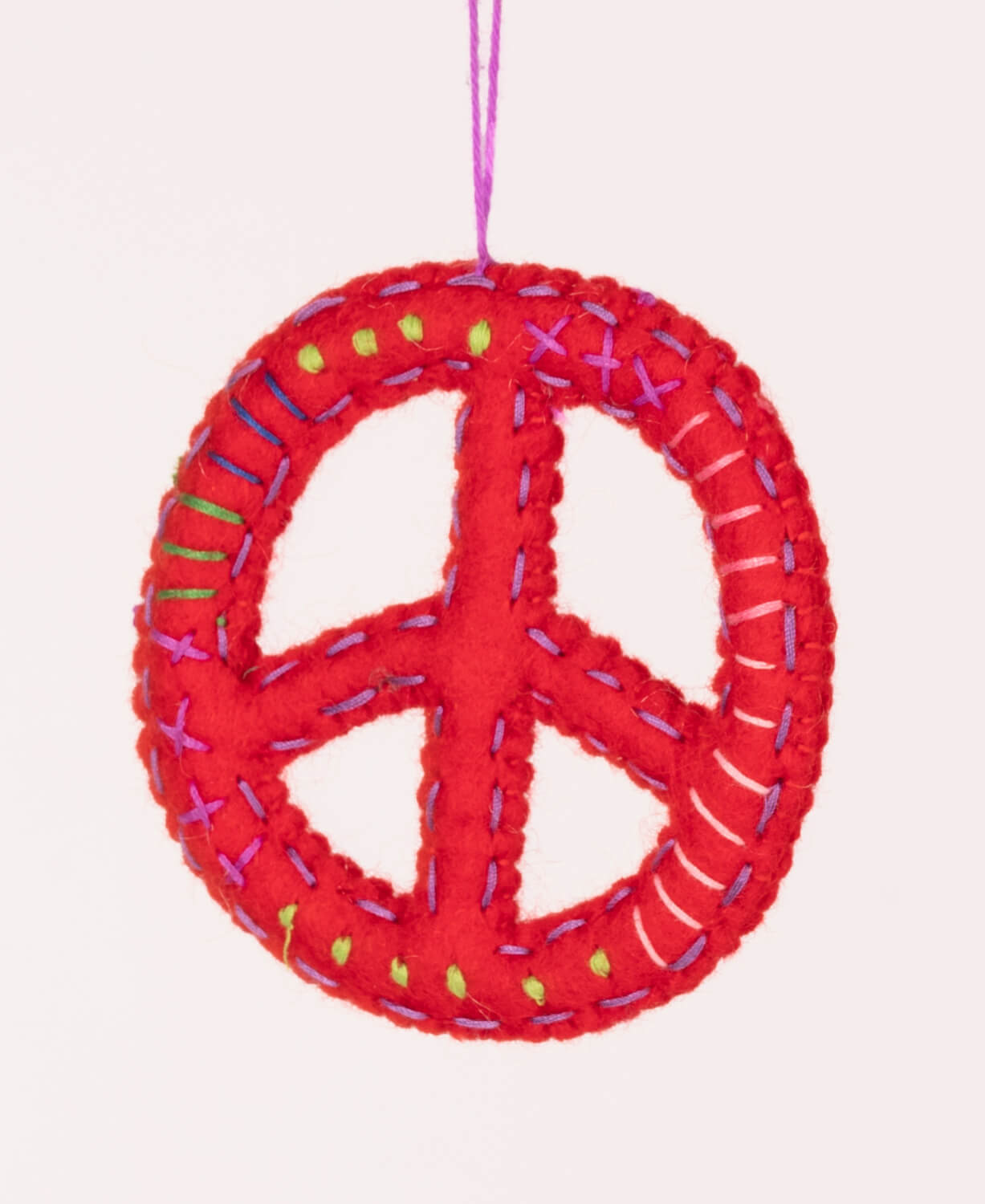 Groovy Peace Sign Felt Hanging Charm