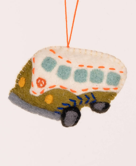 Hippie Bus Felt Hanging Charm - Hippie Bus Charm | Hippie Holiday Ornament | Soul Flower