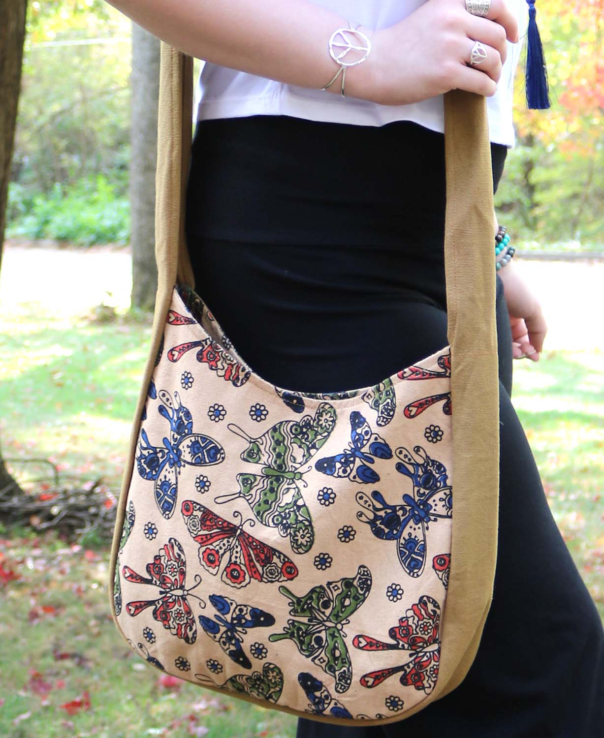 Flutter & Flow Boho Bag - Butterfly Boho Bag | Hippie Tote Bags | Soul Flower