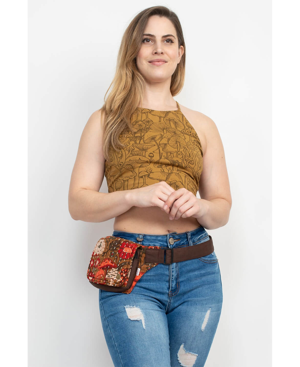 NEW! Mushroom Stash Belt Bag in Browns