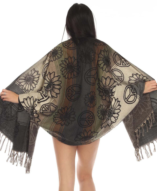NEW! Sunflower Peace Hippie Shawl