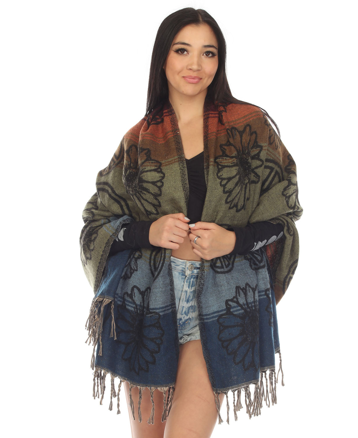 NEW! Sunflower Peace Hippie Shawl