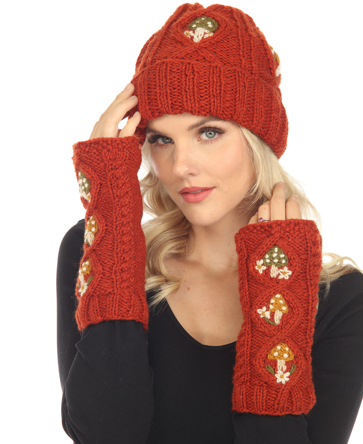 NEW! Mushroom Meadow Fingerless Gloves