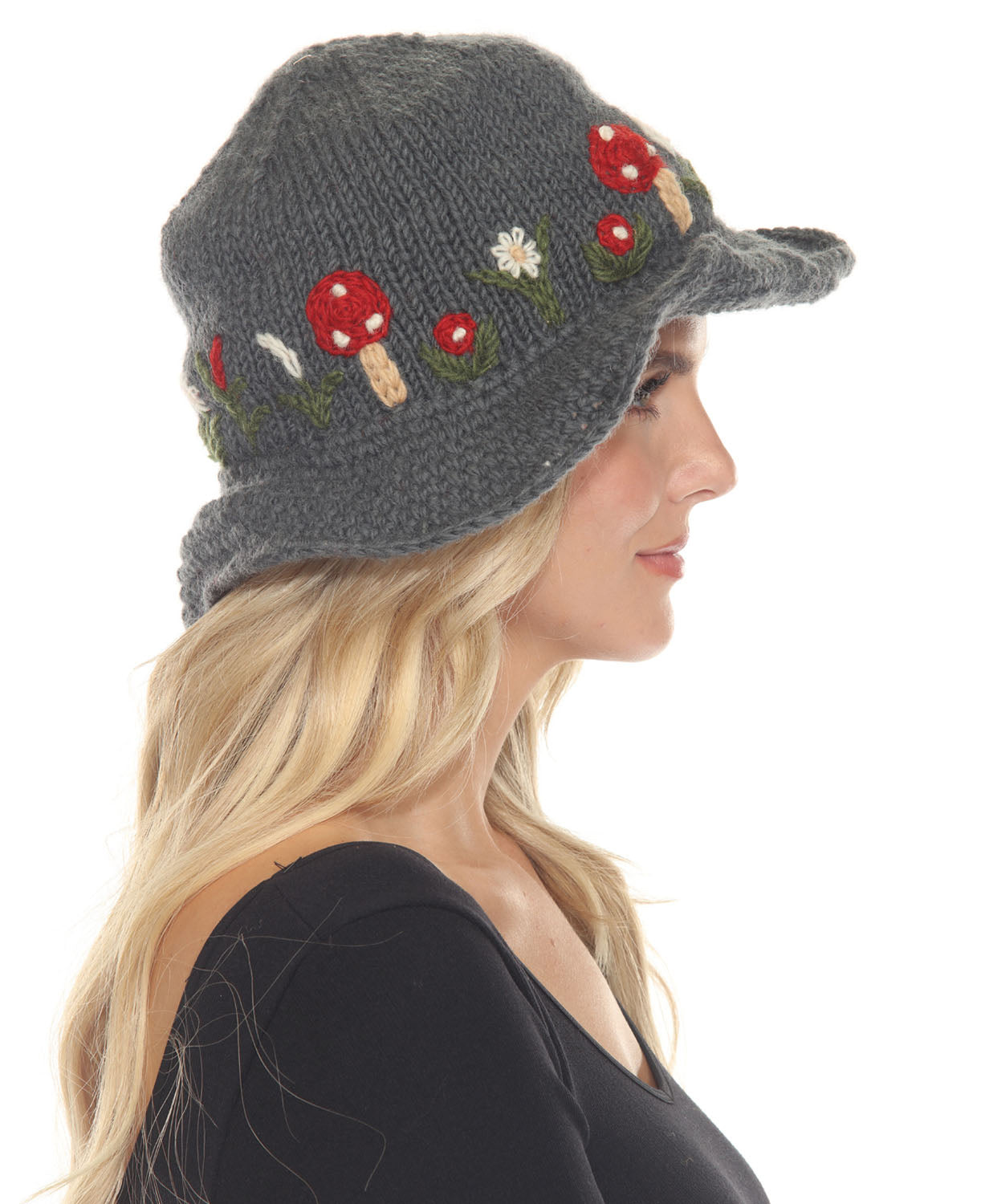 NEW! Mushroom Topper Knit Hat