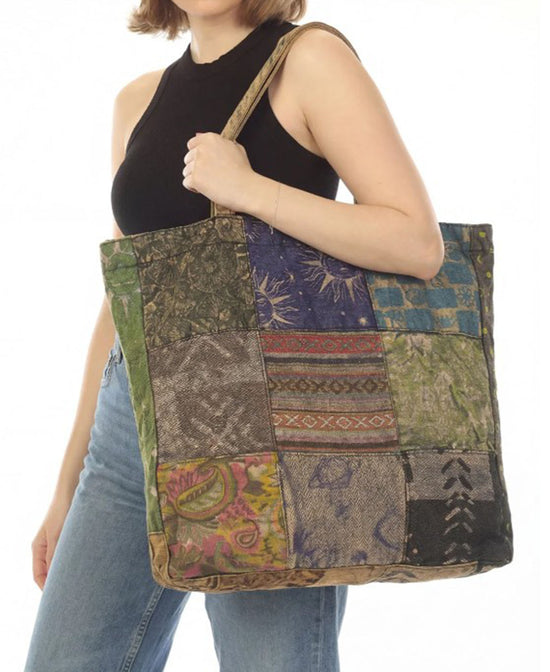 Patchwork Tote Bag - Multicolor Patch Tote Extra Large
